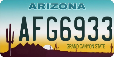 AZ license plate AFG6933