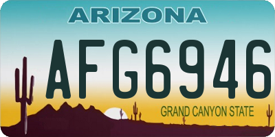 AZ license plate AFG6946