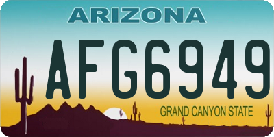 AZ license plate AFG6949