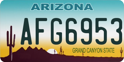 AZ license plate AFG6953