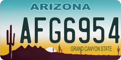 AZ license plate AFG6954