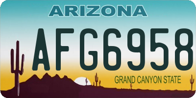 AZ license plate AFG6958