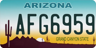 AZ license plate AFG6959