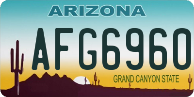 AZ license plate AFG6960