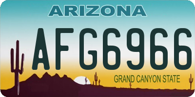 AZ license plate AFG6966