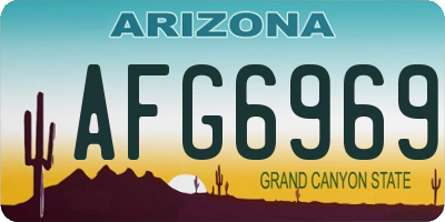 AZ license plate AFG6969