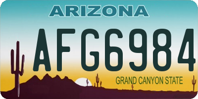 AZ license plate AFG6984