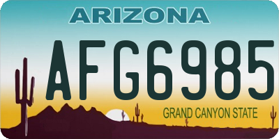 AZ license plate AFG6985