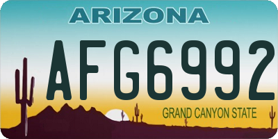 AZ license plate AFG6992