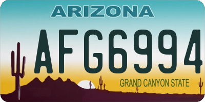 AZ license plate AFG6994