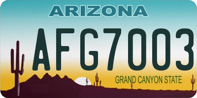 AZ license plate AFG7003