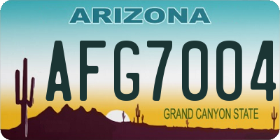 AZ license plate AFG7004