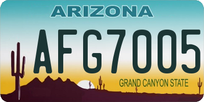 AZ license plate AFG7005