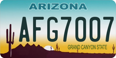 AZ license plate AFG7007
