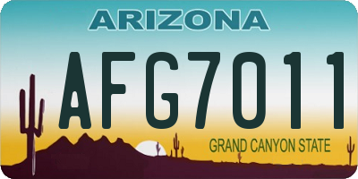 AZ license plate AFG7011