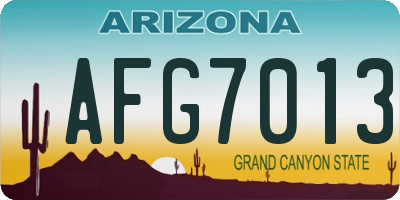 AZ license plate AFG7013