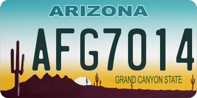 AZ license plate AFG7014