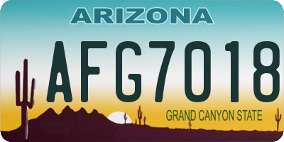 AZ license plate AFG7018