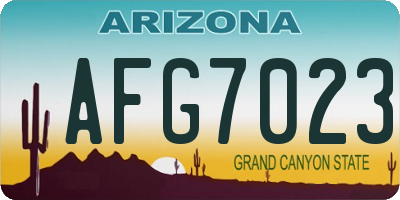 AZ license plate AFG7023