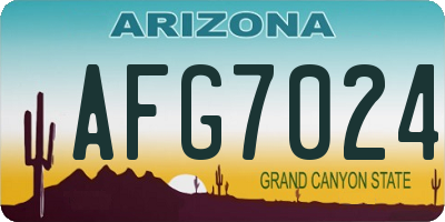 AZ license plate AFG7024