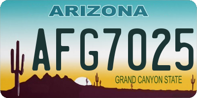 AZ license plate AFG7025