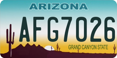 AZ license plate AFG7026