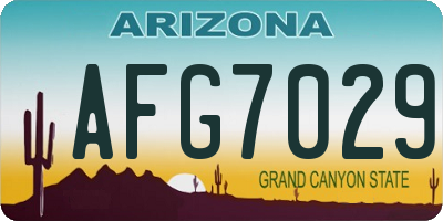 AZ license plate AFG7029