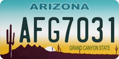 AZ license plate AFG7031