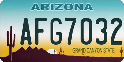 AZ license plate AFG7032