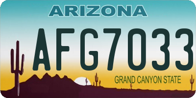 AZ license plate AFG7033