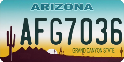 AZ license plate AFG7036