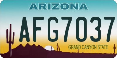 AZ license plate AFG7037