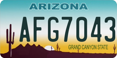 AZ license plate AFG7043