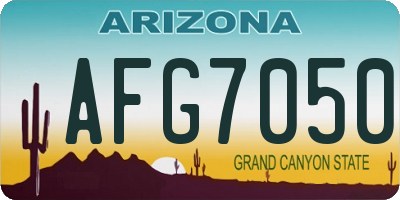 AZ license plate AFG7050