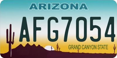 AZ license plate AFG7054