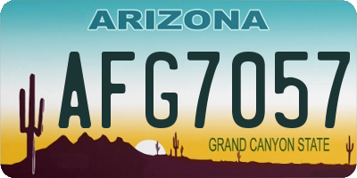 AZ license plate AFG7057