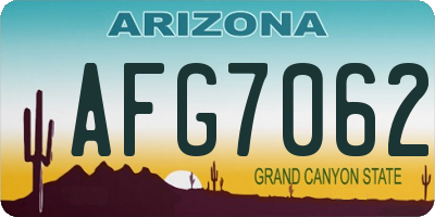 AZ license plate AFG7062