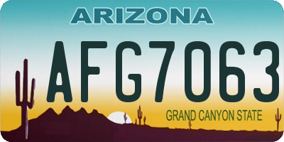 AZ license plate AFG7063