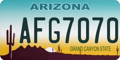 AZ license plate AFG7070