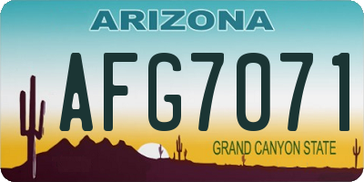 AZ license plate AFG7071