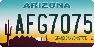 AZ license plate AFG7075