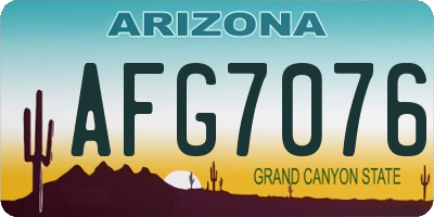 AZ license plate AFG7076