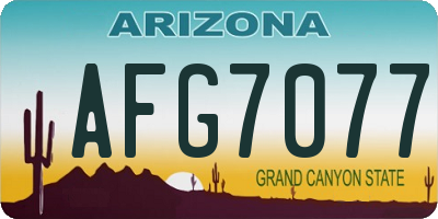 AZ license plate AFG7077