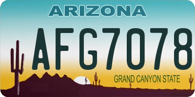 AZ license plate AFG7078