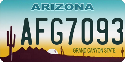 AZ license plate AFG7093