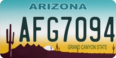 AZ license plate AFG7094