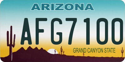 AZ license plate AFG7100