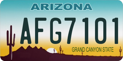 AZ license plate AFG7101
