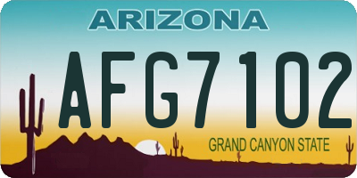 AZ license plate AFG7102