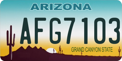 AZ license plate AFG7103